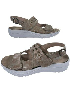 Drew Selina Sandals Adjustable Strap Sandals Metallic Gold Women's Size 9 IMPERF
